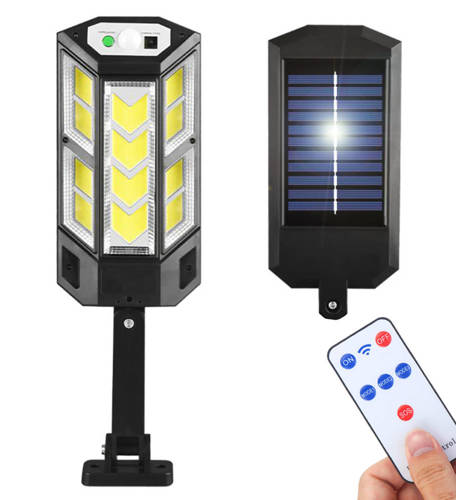 LD-05-M | LED solární zahradní svítidlo s pohybovým a soumrakovým senzorem ve velikosti M | IP65 | 124 COB LED | IR dálkové ovládání