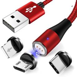 AM60 | 3in1 2M | 5A magnetic cable for fast charging and data transfer | 3 tips