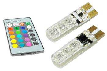 Blister W5W T10 LED RGB controller with color change