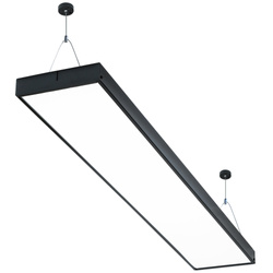 Linear pendant lamp 120 cm | Office black LED module 40W | Lamp width 18 cm 