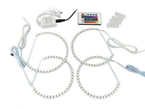 A set of RGB LED rings - 4 RINGS with controller and remote control