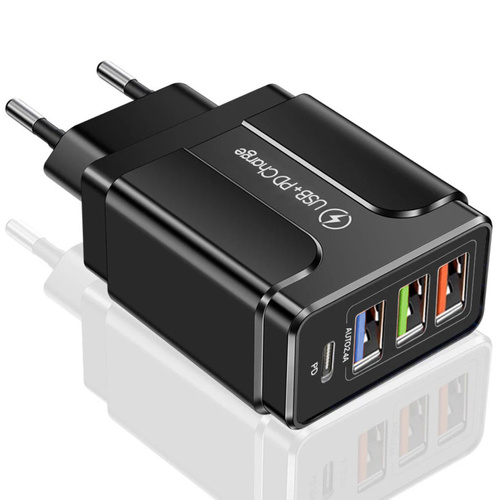 CA-060 | Power charger with 3 USB ports and PD (USB-C) port