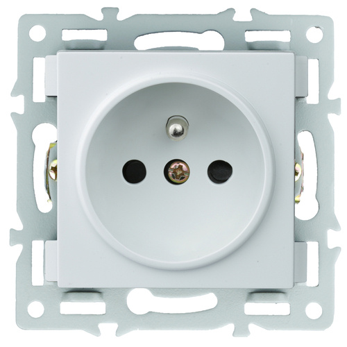 SOC80 | White socket F60 - frame insert | single with earthing | White | 230V