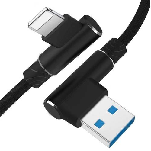AM30 | Apple Lightning 2M | Abgewinkeltes USB-Kabel zum Aufladen des Telefons | iPhone 5 6 7 8 X 11 2.4A