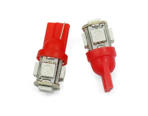 Auto-LED-Lampe W5W T10 5 SMD 5050 RED