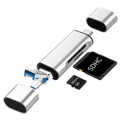 CR-004 | Czytnik kart pamięci SD, microSD | USB, micro USB, USB typ C | USB OTG