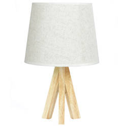 DL05 | Lampka stołowa z naturalnego drewna z abażurem | 40W E27 | Lampa biurkowa, nocna