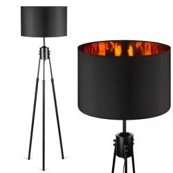 DYT-L155-BLACK| Czarna lampa podłogowa | Nowoczesne, stylowe oświetlenie do salonu, sypialni | Czarno-złota lampa stojąca z metalowym stelażem