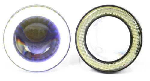 LED 640 | 2 szt - Komplet lamp przeciwmgielnych z wbudowanymi Ringami Angel Eyes LED DRL | okrągłe ø 64 mm