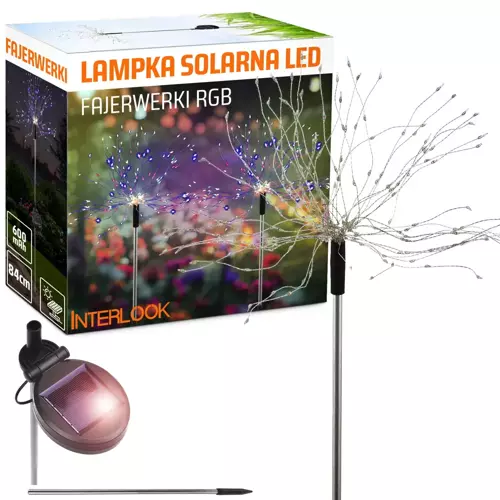 LFW-B200-Color | Ogrodowa lampa solarna LED fajerwerki | 84cm, 600mAh, 200 diod LED RGB