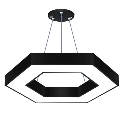 LPL-002 | Lampa sufitowa wisząca LED 36W | heksagon | aluminium | CCD niemrugająca | Φ60x6