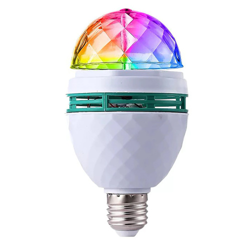 MA25-RGB-3W | Żarówka obrotowa kula disco | projektor LED RGB | Gwint E27