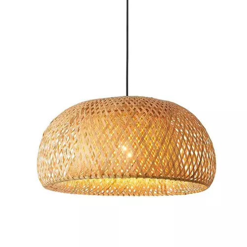 Naturalna lampa bambusowa | BOHO Pleciona | 38cm