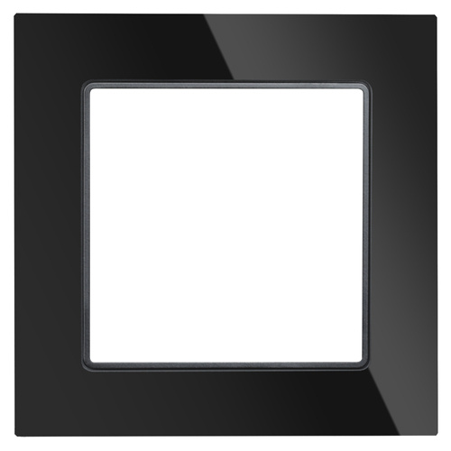 SC80-1 | Ramka pojedyncza do wkładów serii F60 | Czarne szkło hartowane