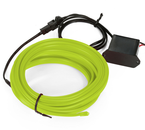 Zestaw El Wire Limonkowy 10M - Światłowód Ambient Light EL Wire z odzielnym inverterem 12V
